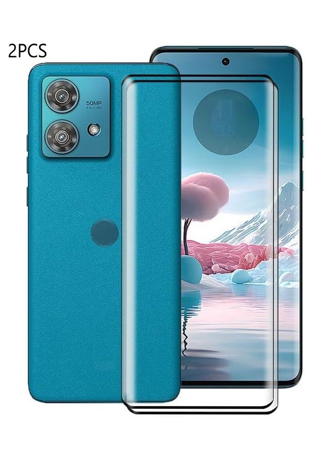 X-level - 2 PCS Tempered Glass Screen Protector for Moto Edge 40 Neo,3D Full Coverage Tempered Glass with Film HD Clear Scratch Resistant Bubble-Free Phone Display Cover Accessory - Image 1