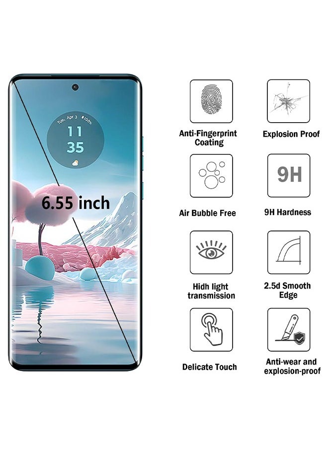 X-level - 2 PCS Tempered Glass Screen Protector for Moto Edge 40 Neo,3D Full Coverage Tempered Glass with Film HD Clear Scratch Resistant Bubble-Free Phone Display Cover Accessory - Image 1