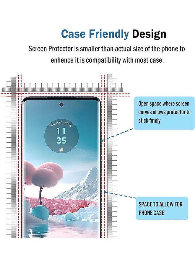 X-level - 2 PCS Tempered Glass Screen Protector for Moto Edge 40 Neo,3D Full Coverage Tempered Glass with Film HD Clear Scratch Resistant Bubble-Free Phone Display Cover Accessory - Image 1
