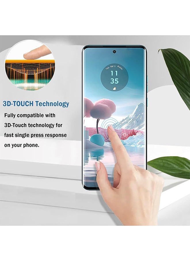 X-level - 2 PCS Tempered Glass Screen Protector for Moto Edge 40 Neo,3D Full Coverage Tempered Glass with Film HD Clear Scratch Resistant Bubble-Free Phone Display Cover Accessory - Image 1