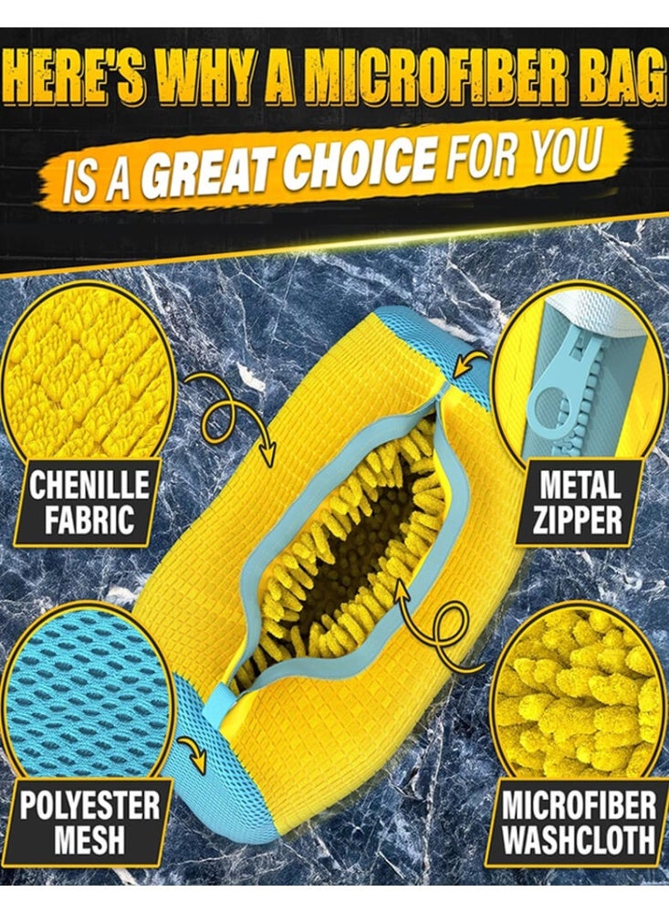 SOGAR SHAMO XXL Shoe Washing Machine Bag - Reusable Shoes Cleaning Bags for Washer And Dryer, Durable Zipper Laundry Shoe Bag 360° Deep Clean Sneaker Tennis Include Delicate Laundry Bag/Bra Laundry Bags (Yellow) - Image 5