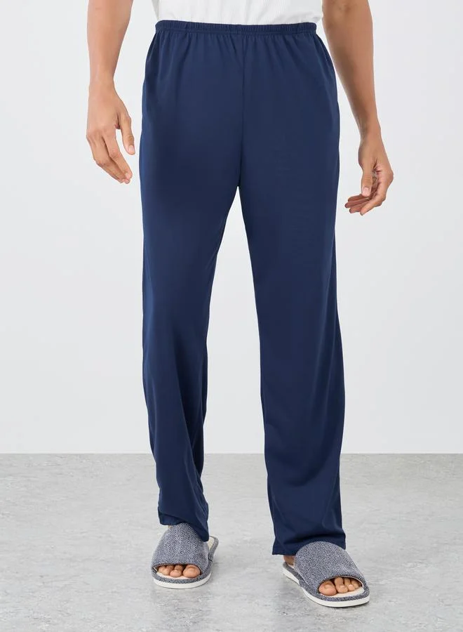 ستايلي Styli Navy Blue Solid Pyjama with Elastic Waist