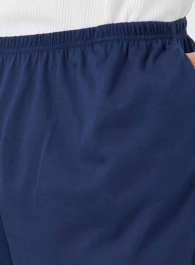 Styli Navy Blue Solid Pyjama with Elastic Waist - Image 3