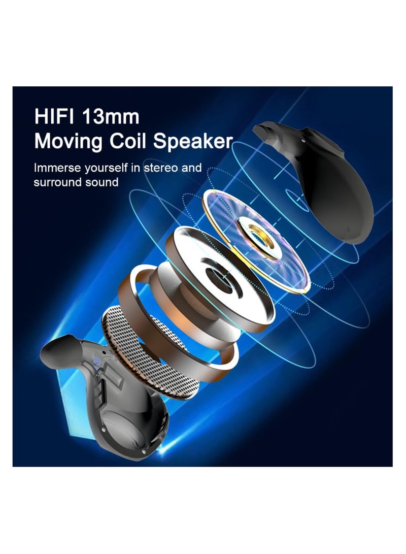 SYOSI Invisible Sleep Wireless Earphone IPX5 Waterproof, 2023 New Sense-Free to Wear Bluetooth Earbuds for Sports Sleep, Premium Noise Cancelling Hidden Touch Control with chrager Case (Black) - Image 3