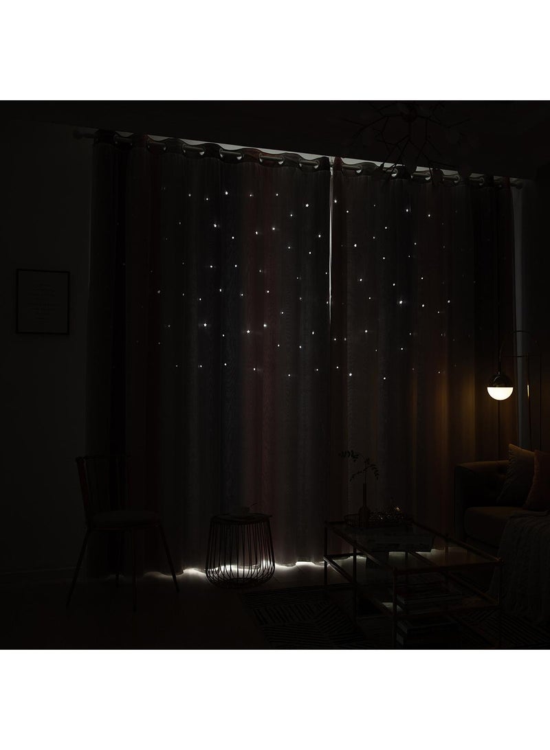 Bluejw 2-Piece Hollow Out Stars Blackout Outdoor Curtains - Image 3