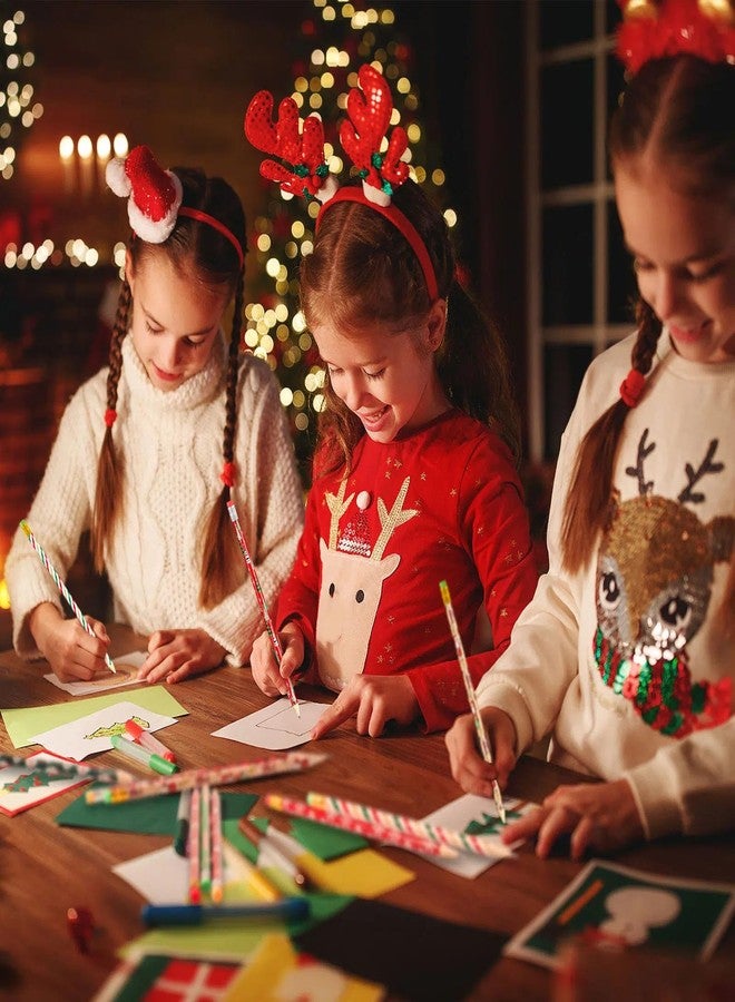 Funrous 144 Pieces Christmas Pencils Xmas Wood Pencils with Eraser Includes Santa, Tree, Snowman, Candy Cane Merry Christmas Stationery for Xmas Party Favors Office School Rewards Stuffers - Image 5