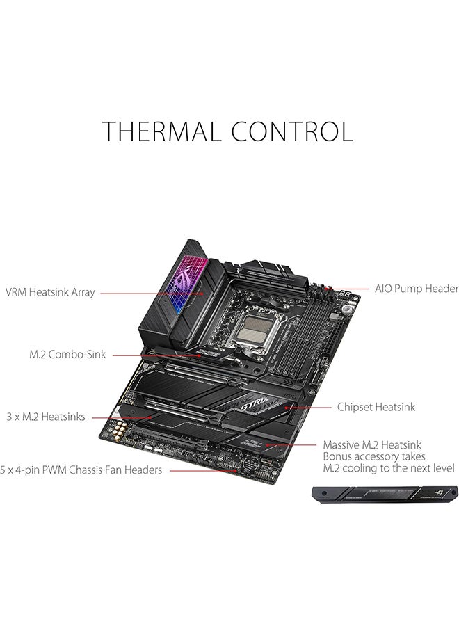 ASUS ROG STRIX X670E-E GAMING WIFI ATX Motherboard, AMD X670 Chipset, AM5 Socket, Intel 2.5 Gb Ethernet, 4xDual Channel DDR5-6400, 128GB Max Memory, 4xSATA 6Gb/s, PCIe 5.0, HDMI/DP | 90MB1BR0-M0EAY0 Black - Image 3