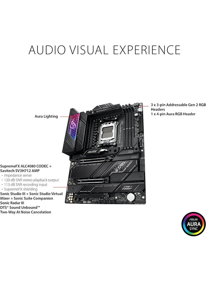 ASUS ROG STRIX X670E-E GAMING WIFI ATX Motherboard, AMD X670 Chipset, AM5 Socket, Intel 2.5 Gb Ethernet, 4xDual Channel DDR5-6400, 128GB Max Memory, 4xSATA 6Gb/s, PCIe 5.0, HDMI/DP | 90MB1BR0-M0EAY0 Black - Image 4