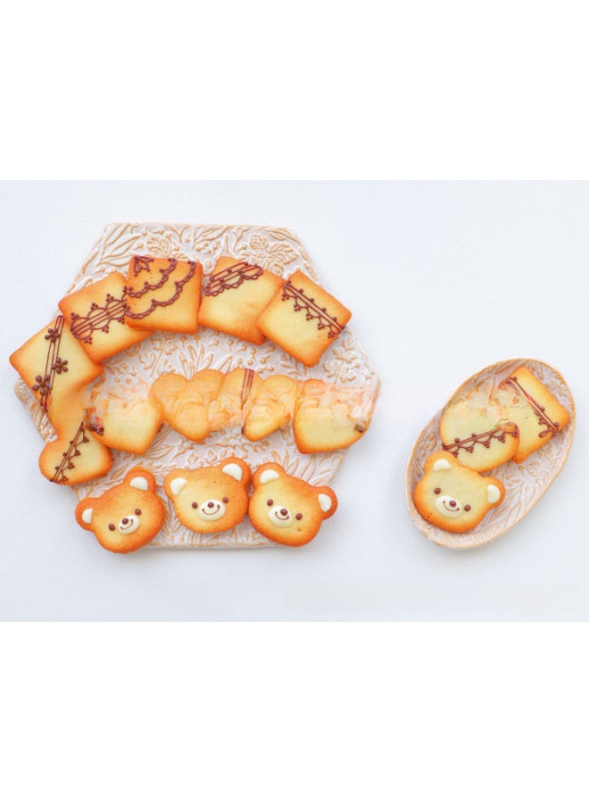Food Grade Silicone Tile Crisp White Lover Silicone Mold Bear Square Heart Shape Biscuit Mold Pancake Crisp Mold-Color:small Round - Image 3
