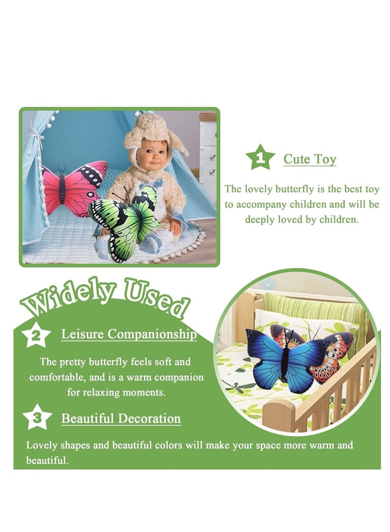 SYOSI وسادة رمي على شكل فراشة، وسادة احتضان فراشة صناعية، زخرفة حشرات محاكاة، لعبة فرو فراشة، دمية فراشة، وسادة أريكة، ديكور غرفة، وسادة Props تصوير، لهدايا عيد الميلاد 16×12 بوصة - Image 4