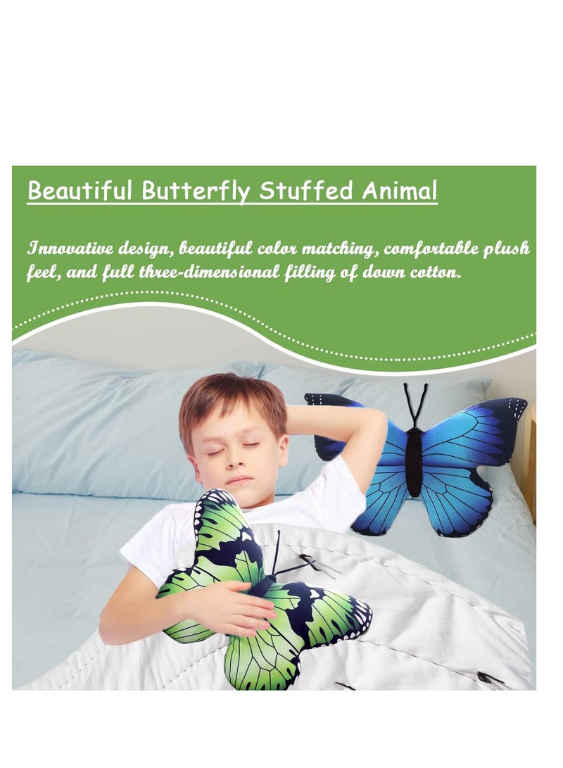 SYOSI وسادة رمي على شكل فراشة، وسادة احتضان فراشة صناعية، زخرفة حشرات محاكاة، لعبة فرو فراشة، دمية فراشة، وسادة أريكة، ديكور غرفة، وسادة Props تصوير، لهدايا عيد الميلاد 16×12 بوصة - Image 2