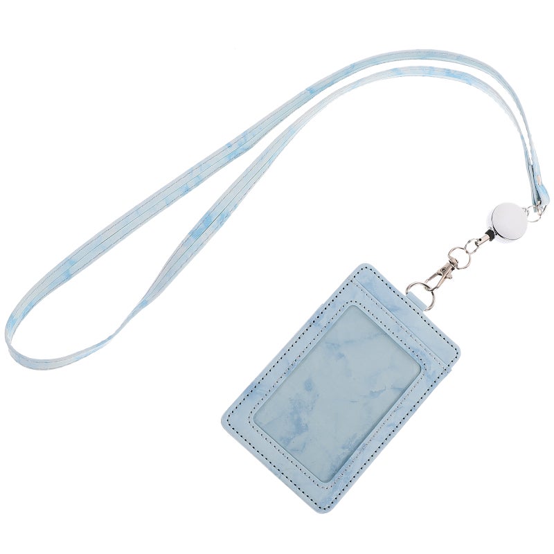 1 Set Badge Holder Retractable ID Card Holder Hanging Badge Reel Water-resistant Card Cover - Image 1