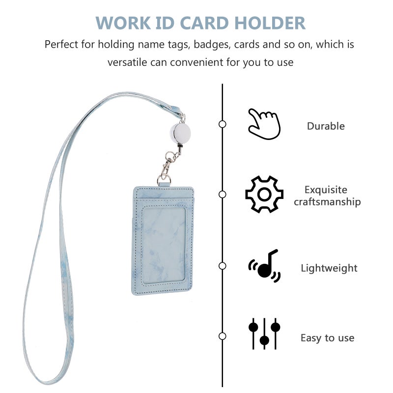 1 Set Badge Holder Retractable ID Card Holder Hanging Badge Reel Water-resistant Card Cover - Image 4