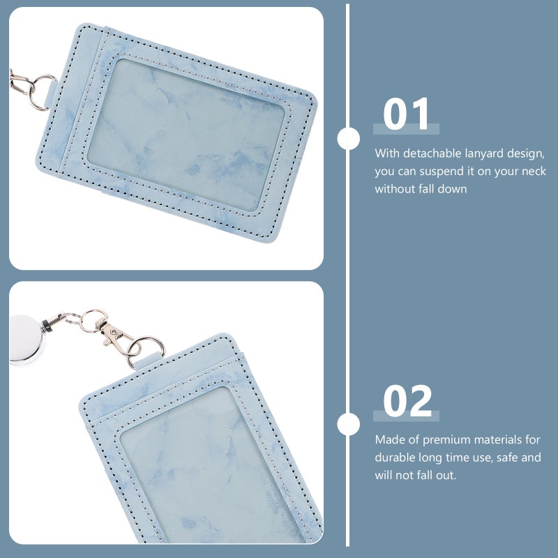 1 Set Badge Holder Retractable ID Card Holder Hanging Badge Reel Water-resistant Card Cover - Image 5