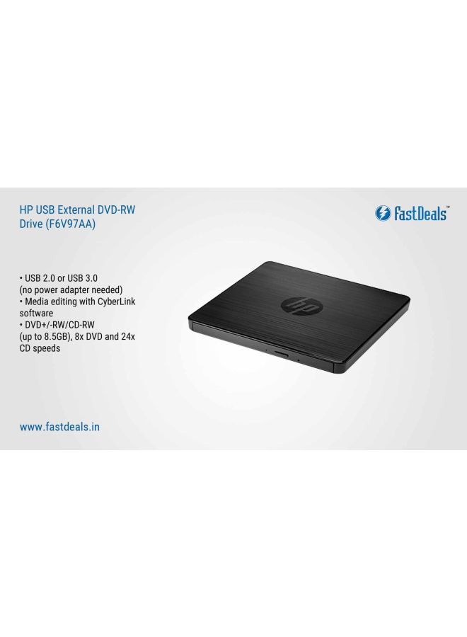 HP كاتب أقراص USB DVD خارجي أسود - Image 3
