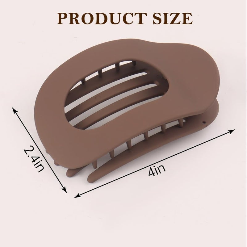 Large Hair Claw Clips 3.74 Inch Matte Multicolor - Sturdy Lightweight Comfortable Wear Flat Round Hair Clips for Thick Curly Thin Hair for Women Ladies Daily Yoga Parties Beach Office Use - Image 3