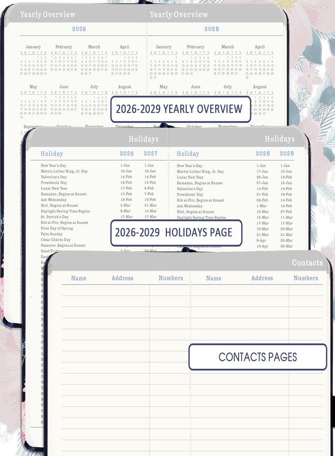 Indeme 2026-2028 Pocket Planner/Calendar - 3 Year Monthly Planner from January 2026 - December 2028, 6.3" x 3.8", 2026-2028 Monthly Planner with 61 Notes Pages, Inner Pocket, Pen Loop, Elastic Closure - Image 5