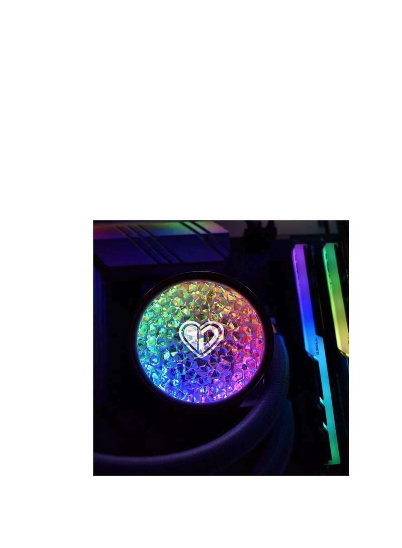 ID-COOLING PINKFLOW 240 DIAMOND EDITION CPU Water Cooler 5V ARGB AIO Cooler 240mm CPU Liquid Cooler 2X120mm RGB Fan, Intel 115X/1200/2066, AMD AM4/AM5 - Image 2