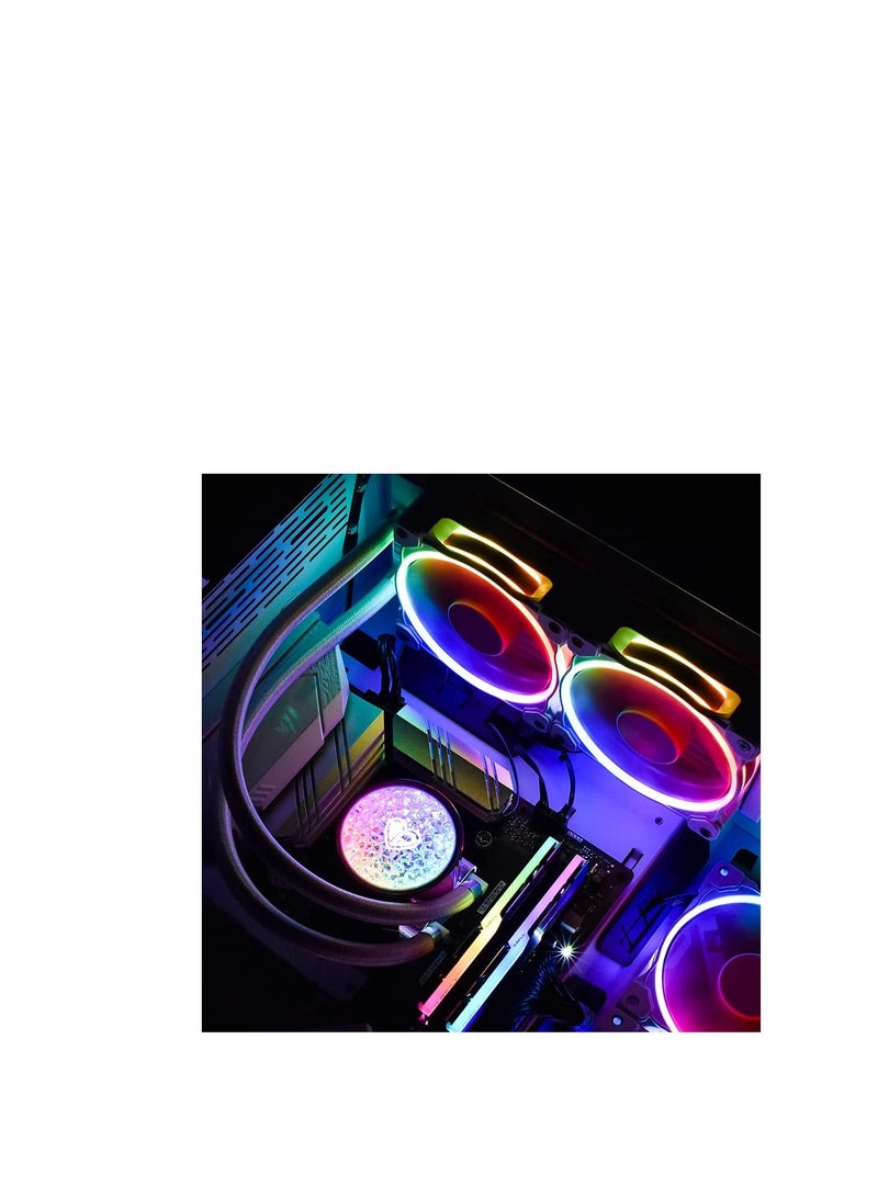 ID-COOLING PINKFLOW 240 DIAMOND EDITION CPU Water Cooler 5V ARGB AIO Cooler 240mm CPU Liquid Cooler 2X120mm RGB Fan, Intel 115X/1200/2066, AMD AM4/AM5 - Image 3