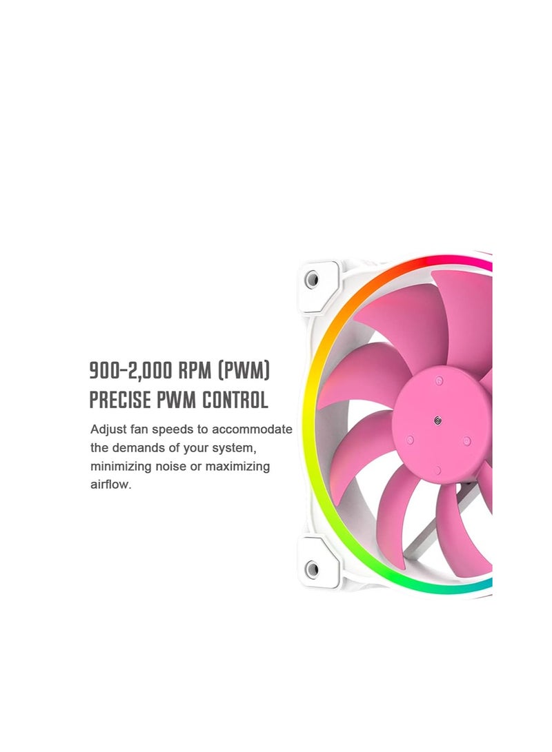 ID-COOLING PINKFLOW 240 DIAMOND EDITION CPU Water Cooler 5V ARGB AIO Cooler 240mm CPU Liquid Cooler 2X120mm RGB Fan, Intel 115X/1200/2066, AMD AM4/AM5 - Image 4