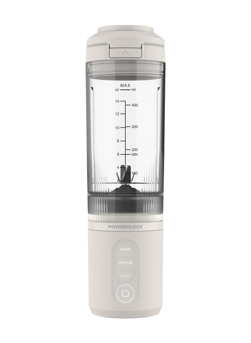 باورولوجي خلاط ماج بلند المحمول بتصميم 6 شفرات وقابل لإعادة الشحن عبر USB-C / حامل مغناطيسي للهاتف / حامل أكواب للسيارة / شفرات فولاذية حادة / مزج متعدد الأوضاع / محرك قوي 180 واط - أبيض - Image 1