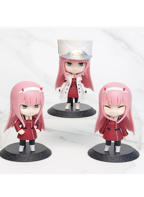 DARLING in the FRANXX 02 ZERO TWO Car Decor Figures, 3-Piece Set, Approx. 10cm High, Premium PVC