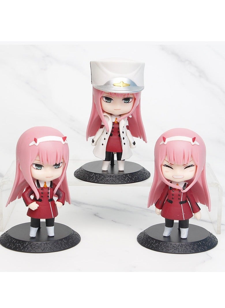 Generic - DARLING in the FRANXX 02 ZERO TWO Car Decor Figures, 3-Piece Set, Approx. 10cm High, Premium PVC - Image 1