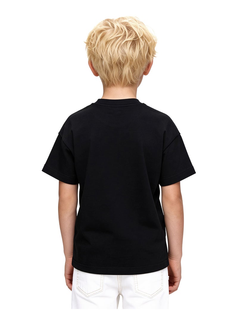 Andora Boys Round Neck Casual Tee - Black - Image 3