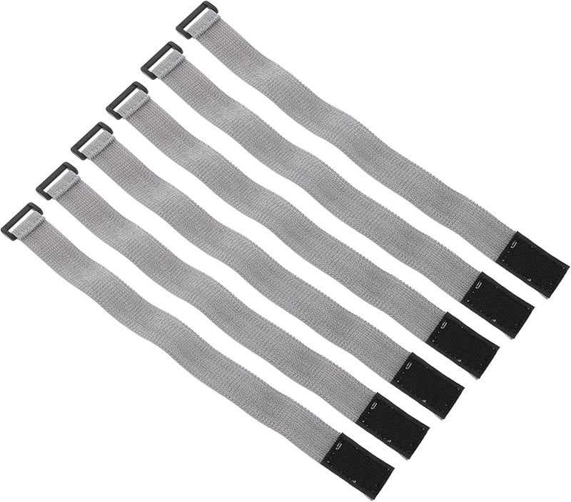 6 Pcs Elastic Lunch Box Straps Grey Practical Bands For School Work Travel - Image 1