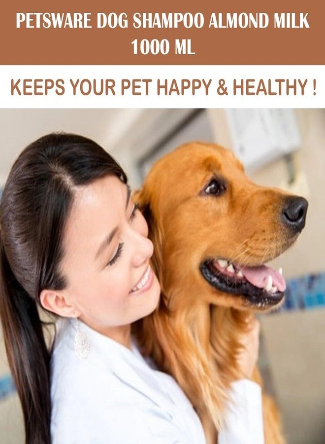 PETSWARE شامبو بيتسوير العشبي للكلاب مع بلسم، 1000 مل، مضاد للحساسية، مضاد للفطريات، مضاد للقراد والبراغيث، يناسب جميع السلالات وأنواع الفراء | لجميع سلالات الكلاب والجراء (حليب اللوز) - Image 5