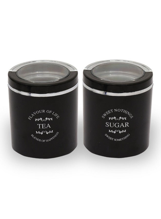 JAYPEE PLUS جايبي بلس كلاسيك 2 حاوية للشاي والسكر والقهوة | غطاء محكم | يحافظ على نضارة الشاي والقهوة | مطاط سيليكون | حاوية مطبخ | قابلة للتكديس بسهولة | تشطيب لامع | غطاء شفاف - Image 1