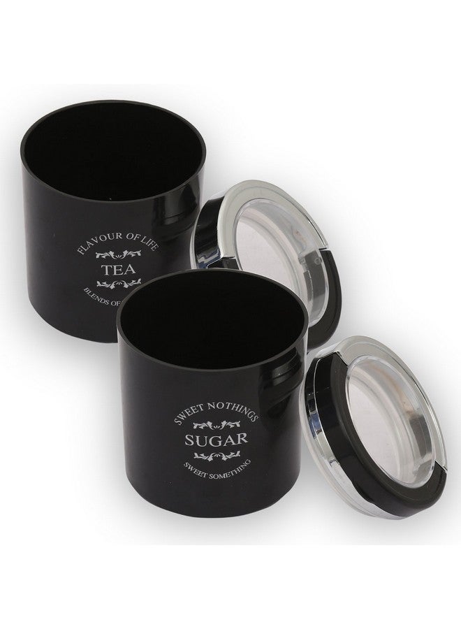 JAYPEE PLUS جايبي بلس كلاسيك 2 حاوية للشاي والسكر والقهوة | غطاء محكم | يحافظ على نضارة الشاي والقهوة | مطاط سيليكون | حاوية مطبخ | قابلة للتكديس بسهولة | تشطيب لامع | غطاء شفاف - Image 3