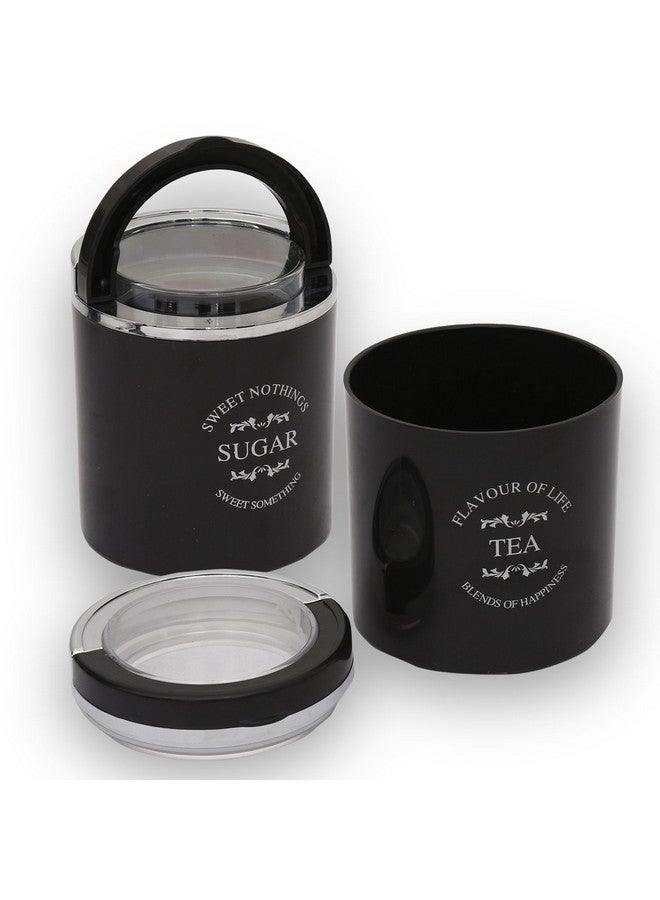 JAYPEE PLUS جايبي بلس كلاسيك 2 حاوية للشاي والسكر والقهوة | غطاء محكم | يحافظ على نضارة الشاي والقهوة | مطاط سيليكون | حاوية مطبخ | قابلة للتكديس بسهولة | تشطيب لامع | غطاء شفاف - Image 5