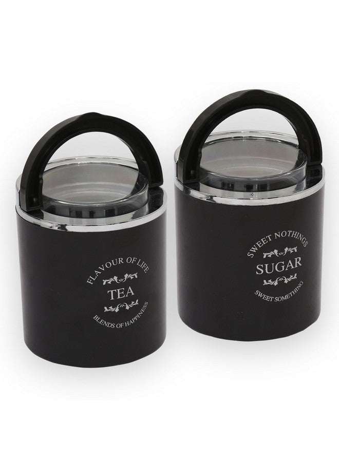 JAYPEE PLUS جايبي بلس كلاسيك 2 حاوية للشاي والسكر والقهوة | غطاء محكم | يحافظ على نضارة الشاي والقهوة | مطاط سيليكون | حاوية مطبخ | قابلة للتكديس بسهولة | تشطيب لامع | غطاء شفاف - Image 2