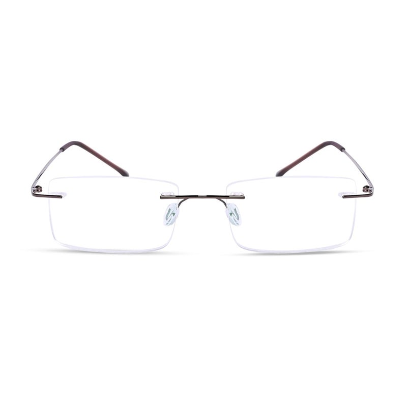 RedEx Rimless Aviator Frame For Men & Women (Black) - Image 1