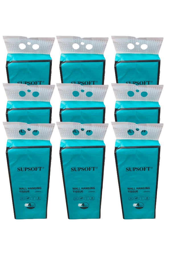 Generic 9 Packs of Tissues Each Contains 1200 Tissues 4 Ply  - Image 1