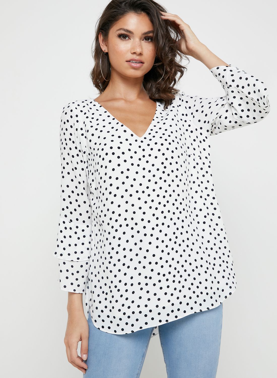 wallis polka dot top