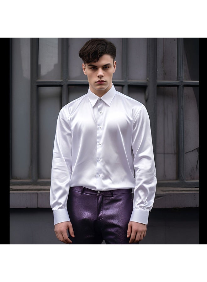 KUYING New Casual And Fashionable Glossy Shirt 