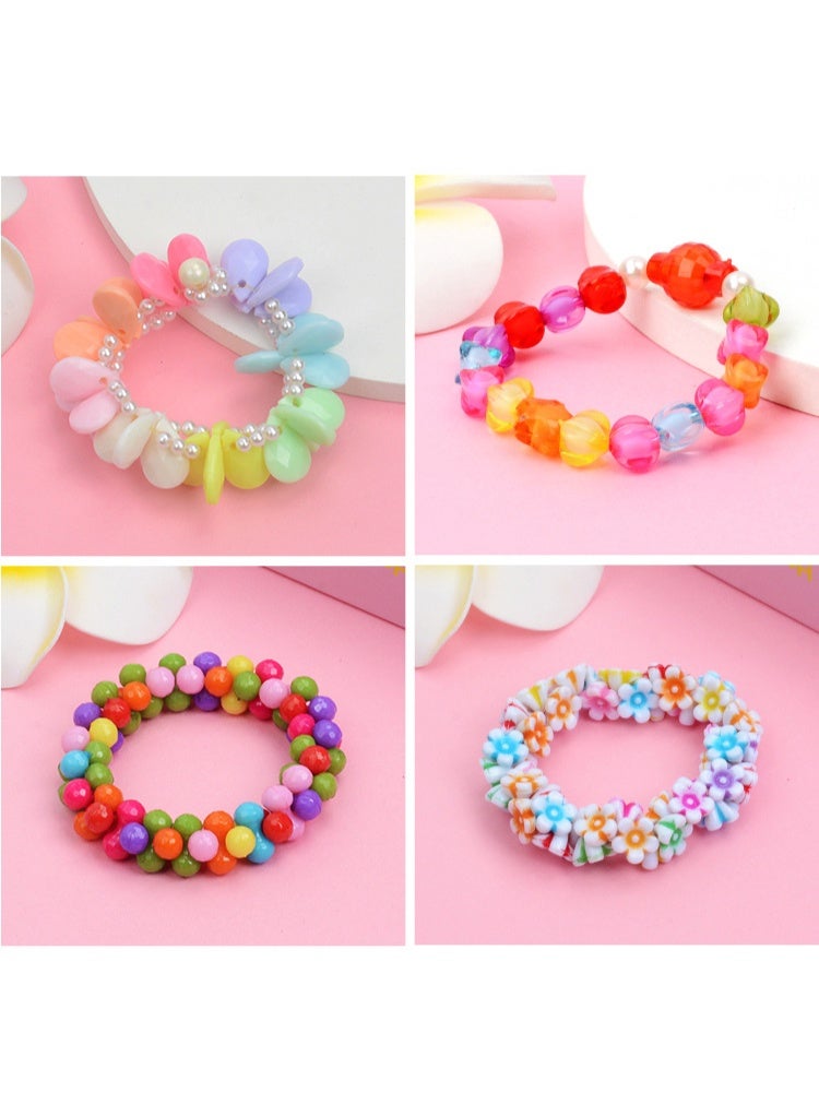 Capstro 24 Grid Acrylic Beads Jewelry Making Kit Light Candy – DIY Bead Box with Soft Pastel Candy Colors, Charms & Elastic Strings – Creative Bracelet Craft Kit Gift for Kids Age 4–10 - Image 4