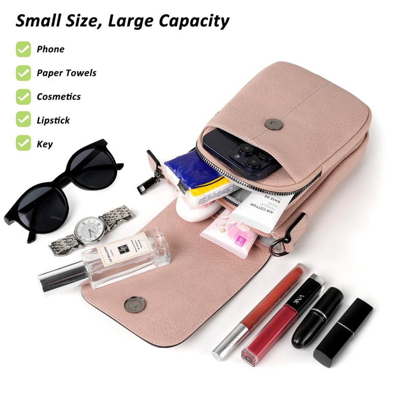 TANTOMI Small Crossbody Bags for Women, Small Purses with Card Slots Phone Purse Wide Adjustable Strap (Dusty Pink) - Image 5