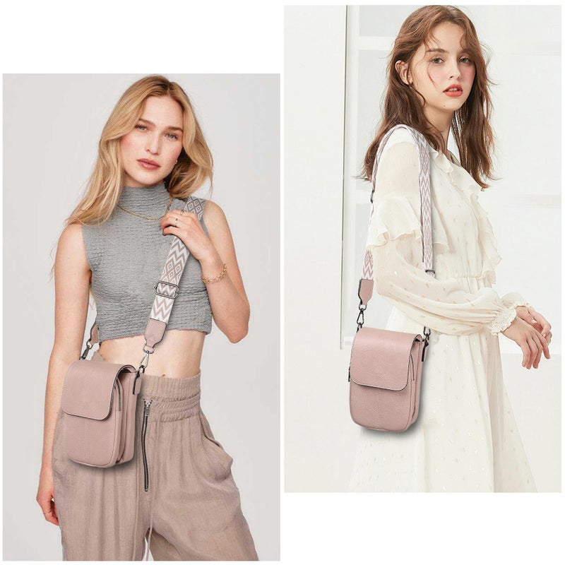 TANTOMI Small Crossbody Bags for Women, Small Purses with Card Slots Phone Purse Wide Adjustable Strap (Dusty Pink) - Image 2