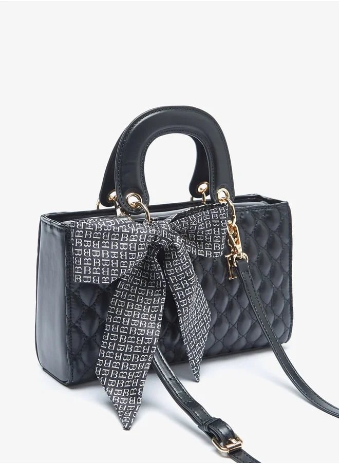 Flora Bella By Shoexpress Women Quilted Tote Bag with Zip Closure and Double Handle