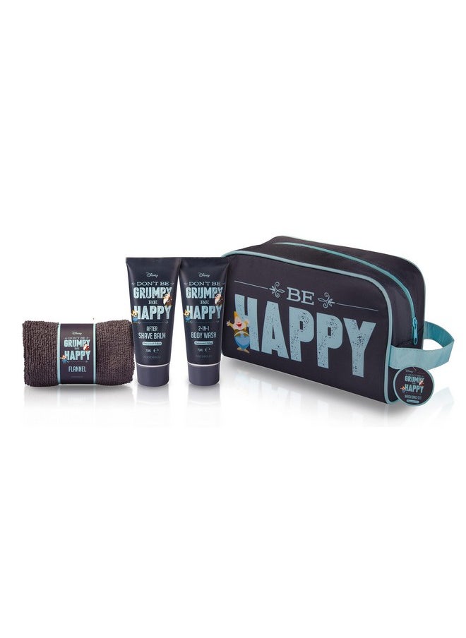 Mad Beauty Disney Grumpy Wash Bag Set Cedarwood And Lime Body Wash After Shave Balm Travel Wash Bag Small Towel Great Gift For Men 