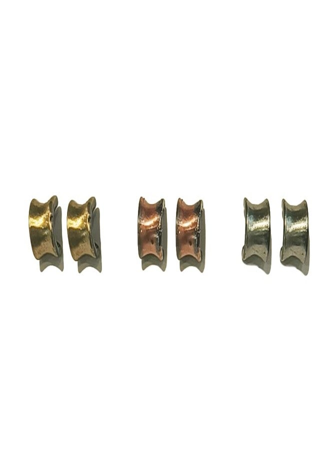La Belleza Antique Oxidised Small Round Hoop Stud Earrings for Girls and Women Combo Pack of 3 - Image 1