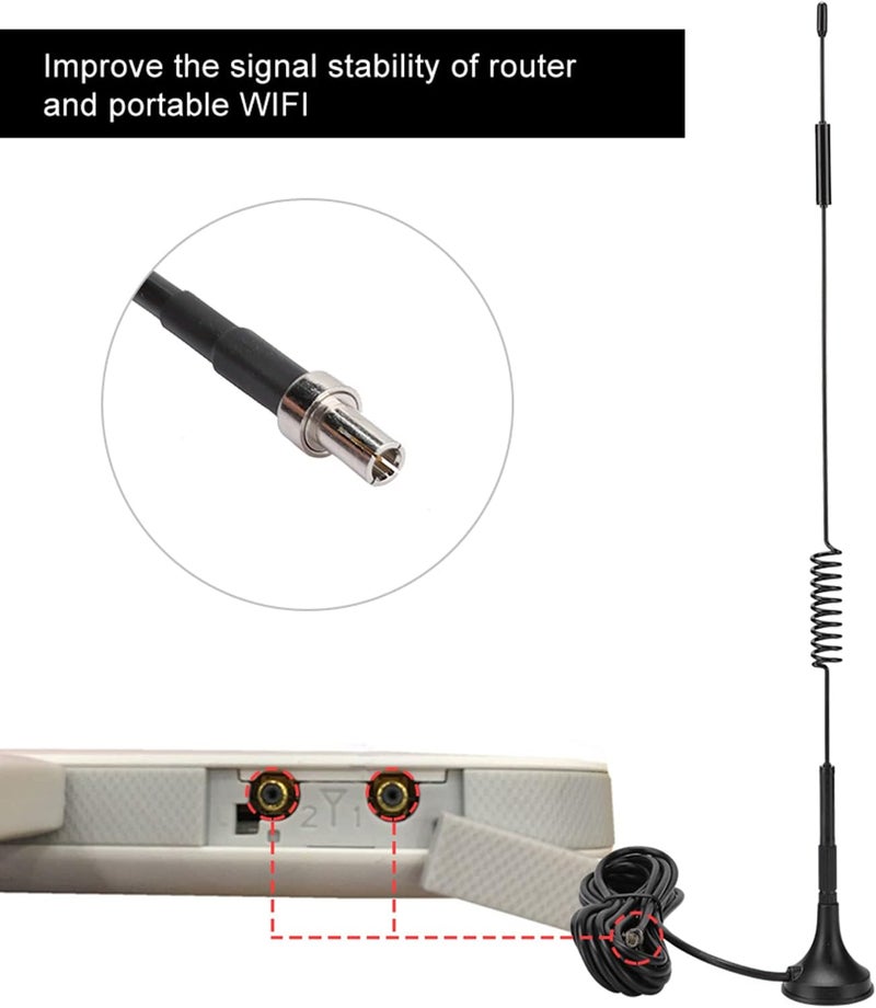 aqxreight 2 Pcs Aerial Antenna 12DBi 4G TS9 Portable Router Omnidirectional Antenna WiFi Pure Array Mag Aerial Antenna12DBi AntennaSignal Gain AntennaWIFI AntennaRouter - Image 5