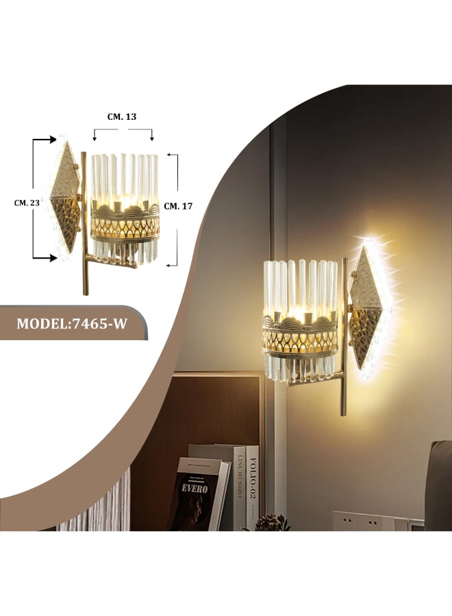 بيست باور أبليك جداري 7465-W بإضاءة ليد مصباح حائط ذهبي فاخر بتصميم أنيق مع 3 مستويات إضاءة قابلة للتعتيم لغرف النوم وأماكن المعيشة - Image 2