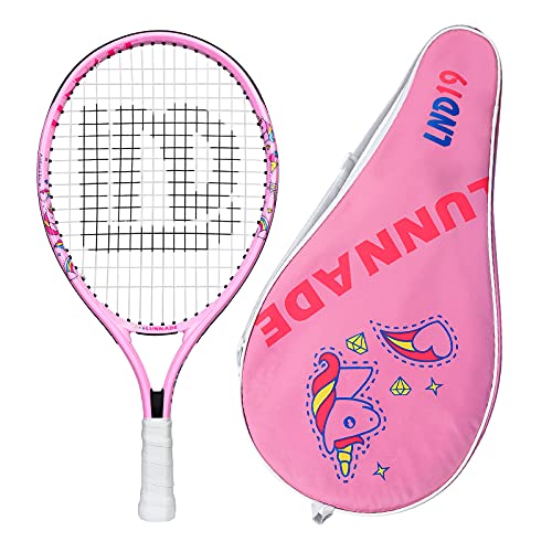 LUNNADE Tennis Racket for Kids Junior, 19/21/23/25 Inch Youth Tennis Racquet with Cover, Suitable for Beginner Boys and Girls Age 3-12 - Image 1