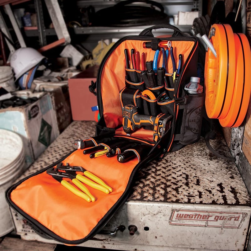Klein Tools 80062 Backpack Tool Kit with Tradesman Pro 21-Pocket Backpack, Insulated Tumbler and Leather Key-Chain, 3-Piece - Image 4
