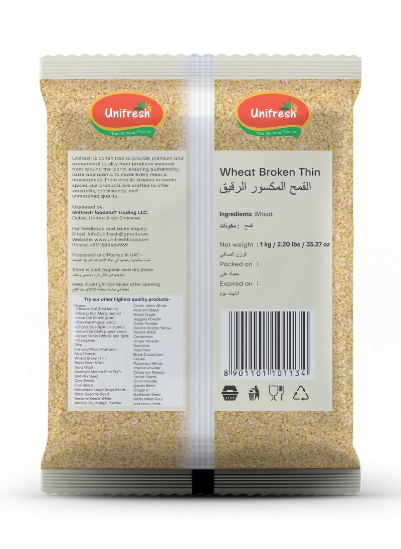 Unifresh - Wheat Broken Fine Daliya Burghol 1kg - Image 1