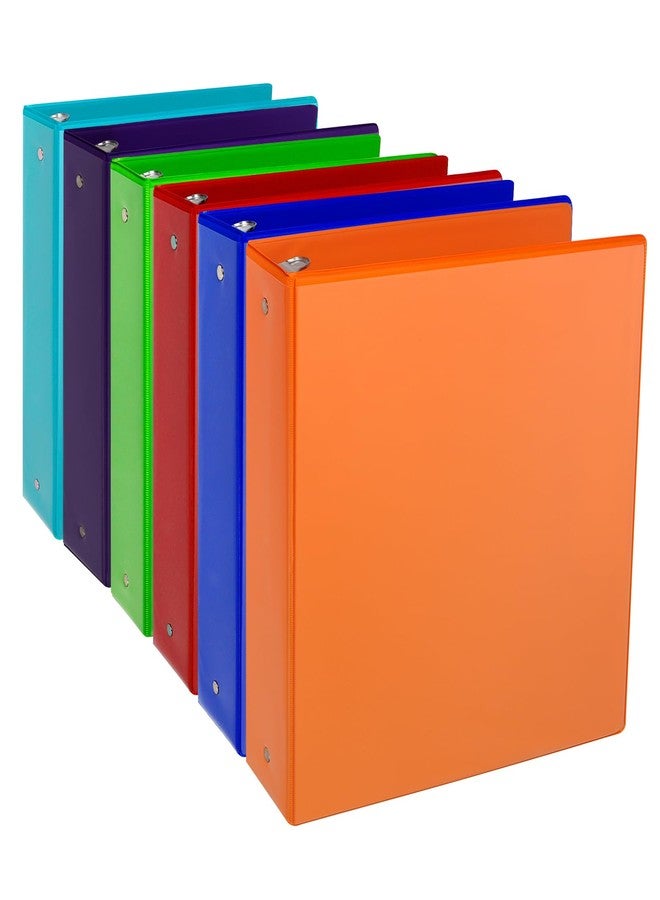 CIXILDTS 2-inch Round Ring Binder, Durable 2" 3 Ring Binder Fit Letter Size Paper, Assorted, 6-Pack - Image 1